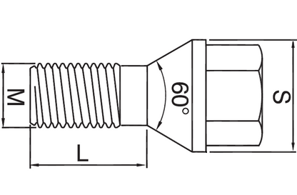 Rattapolt M12x1,5; 60° koonus